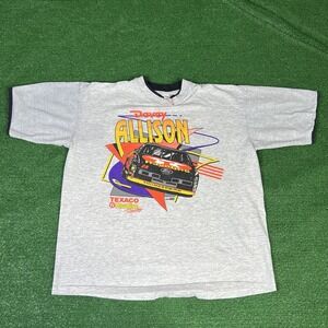 Vintage Davey Allison Shirt Mens L Single Stitch Made in USA NASCAR Racing